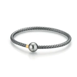 Gellner – Armring i sort sølv med tahitiperle (10-11 mm)