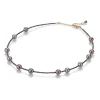 Gellner – Halssmykke i roségull med Tahiti-kulturperler og sorte diamant beads