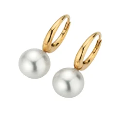 Gellner – Øreringer i 18k gult gull – Sydhavsperle 10-11 mm