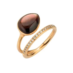 Gellner – Ring i roségull med brun perlemor og diamanter