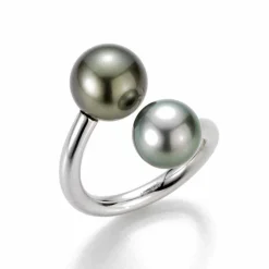 Gellner – Sølvring med 2 tahiti kulturperler (9-12 mm diameter)