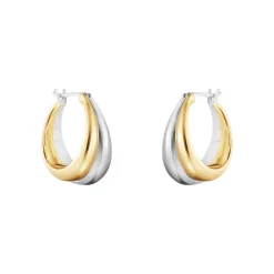 Georg Jensen – Curve øreringer i gult gull og sølv