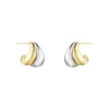 Georg Jensen – Curve små øreringer i sølv gult gull