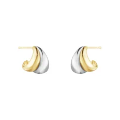 Georg Jensen – Curve små øreringer i sølv gult gull