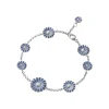 Georg Jensen – Daisy armbånd i sølv med blå emalje