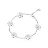 Georg Jensen – Daisy armlenke i sølv med hvit emalje