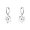 Georg Jensen – Daisy creoler i sølv med hvit emalje