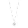 Georg Jensen – Daisy halssmykke i sølv med hvit emalje – 18mm