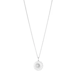 Georg Jensen – Daisy halssmykke i sølv med hvit emalje – 18mm