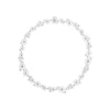Georg Jensen – Daisy halssmykke i sølv og hvit emalje med lagvise blomster rundt hele