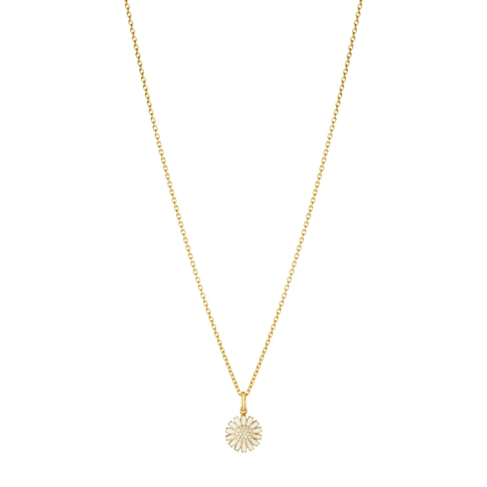 Georg Jensen – Daisy halssmykke i forgylt sølv med diamanter 0,05ct TW/VS