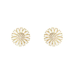 Georg Jensen – Daisy ørepynt i forgylt sølv i diamanter, 11 mm