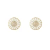 Georg Jensen – Daisy ørepynt i forgylt sølv med hvit emalje og 0,10ct pavè – 11 mm