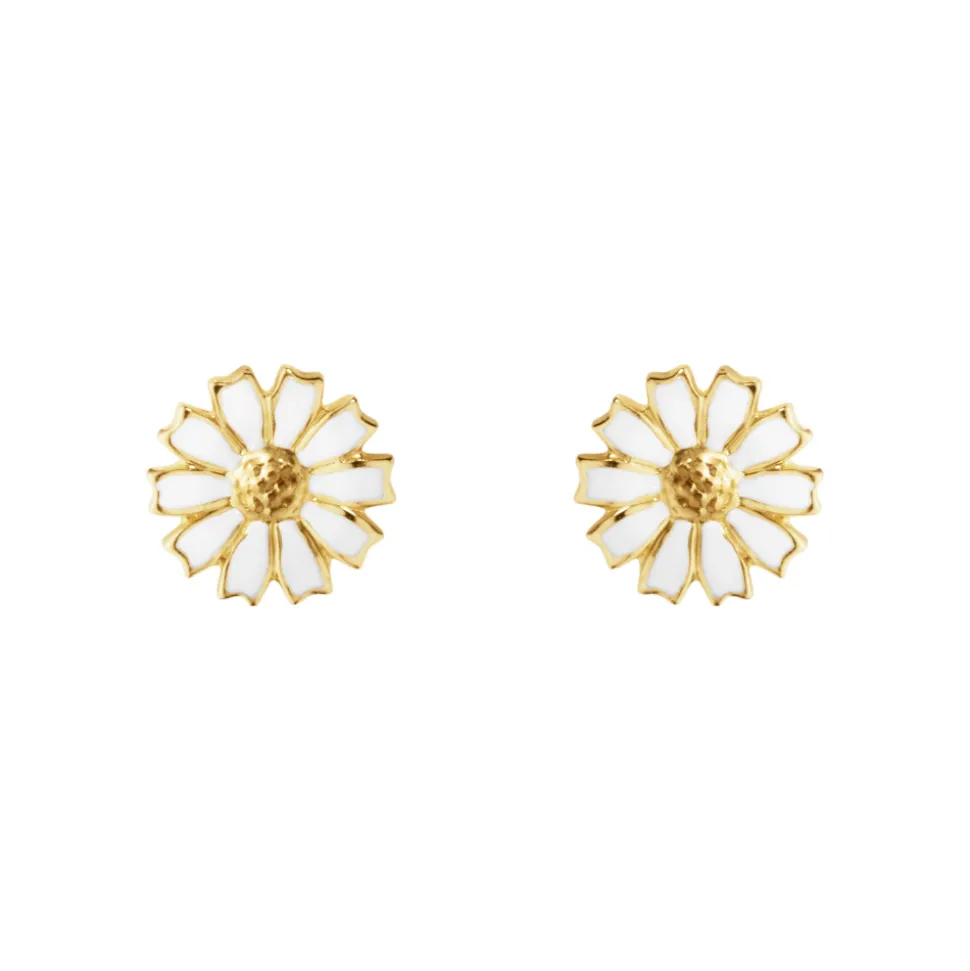 Georg Jensen – Daisy ørepynt i forgylt sølv, 7 mm