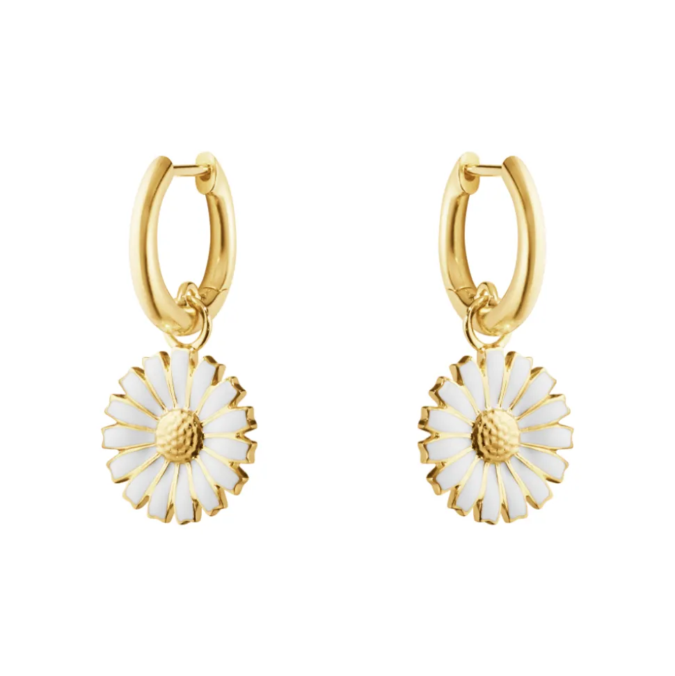 Georg Jensen – Daisy øreringer i forgylt sølv