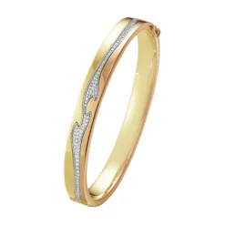 Georg Jensen – Fusion armbånd i gult, hvitt og rosegull med pavédiamanter