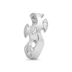 Georg Jensen – Fusion Cloud senterring – 18k hvitt gull og diamanter