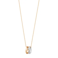 Georg Jensen – Fusion halssmykke med åpent anheng i 18k hvitt og rosegull med diamanter
