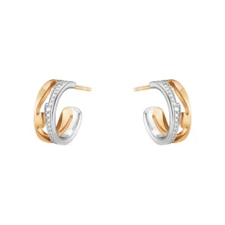 Georg Jensen – Fusion ørepynt i 18k hvitt og rosegull, med diamanter