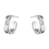 Georg Jensen – Fusion øreringer i hvitt gull med 0,18 ct pavédiamanter