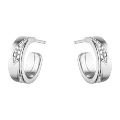 Georg Jensen – Fusion øreringer i hvitt gull med 0,18 ct pavédiamanter