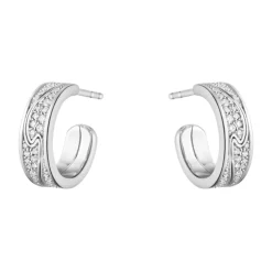 Georg Jensen – Fusion øreringer i hvitt gull med 0,33 ct pavédiamanter