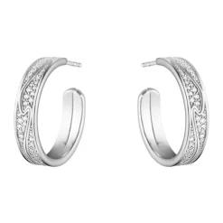 Georg Jensen – Fusion øreringer i hvitt gull med 0,54 ct pavédiamanter