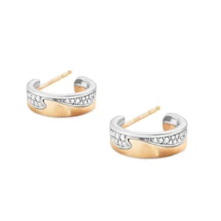 Georg Jensen – Fusion small – Ørepynt i 18k hvitt og rosegull med diamanter