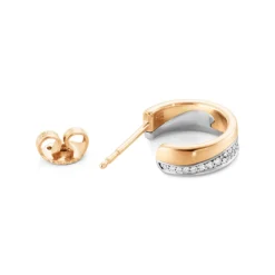 Georg Jensen – Fusion small – Ørepynt i 18k hvitt og rosegull med diamanter
