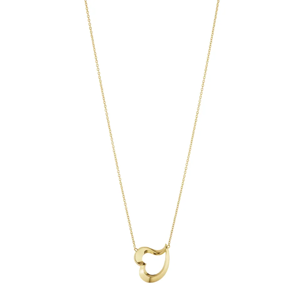 Georg Jensen – Love Leaf Heart halssmykke i 18 kt. gult gull