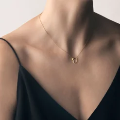 Georg Jensen – Love Leaf Heart halssmykke i 18 kt. gult gull