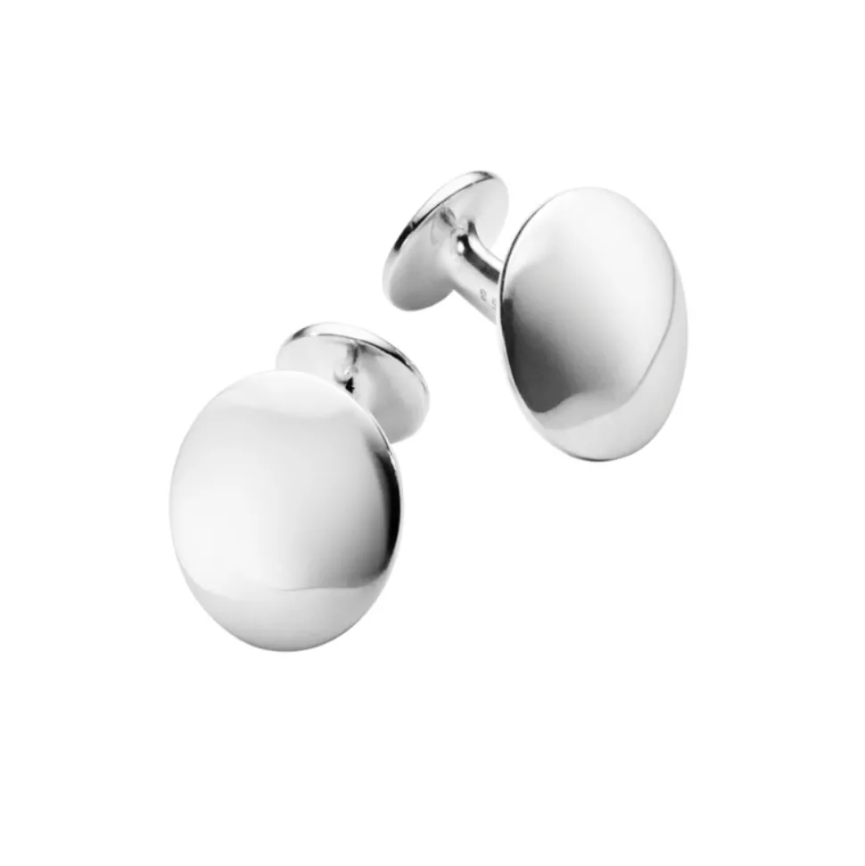 Georg Jensen – Men’s classic mansjettknapper i sølv- Runde