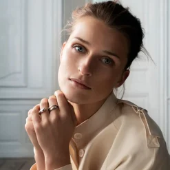 Georg Jensen – Mercy dobbel ring i sølv – Kun str 54/55 igjen