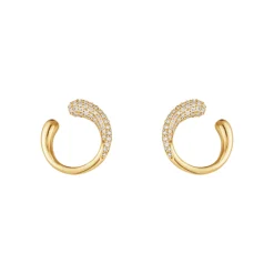 Georg Jensen – Mercy øreringer i gult gull med 0,38 ct diamanter