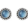 Georg Jensen – Moonlight Blossom ørepynt i sølv med blå månestein