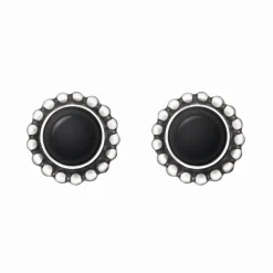 Georg Jensen – Moonlight Blossom ørepynt i sølv med sort onyx