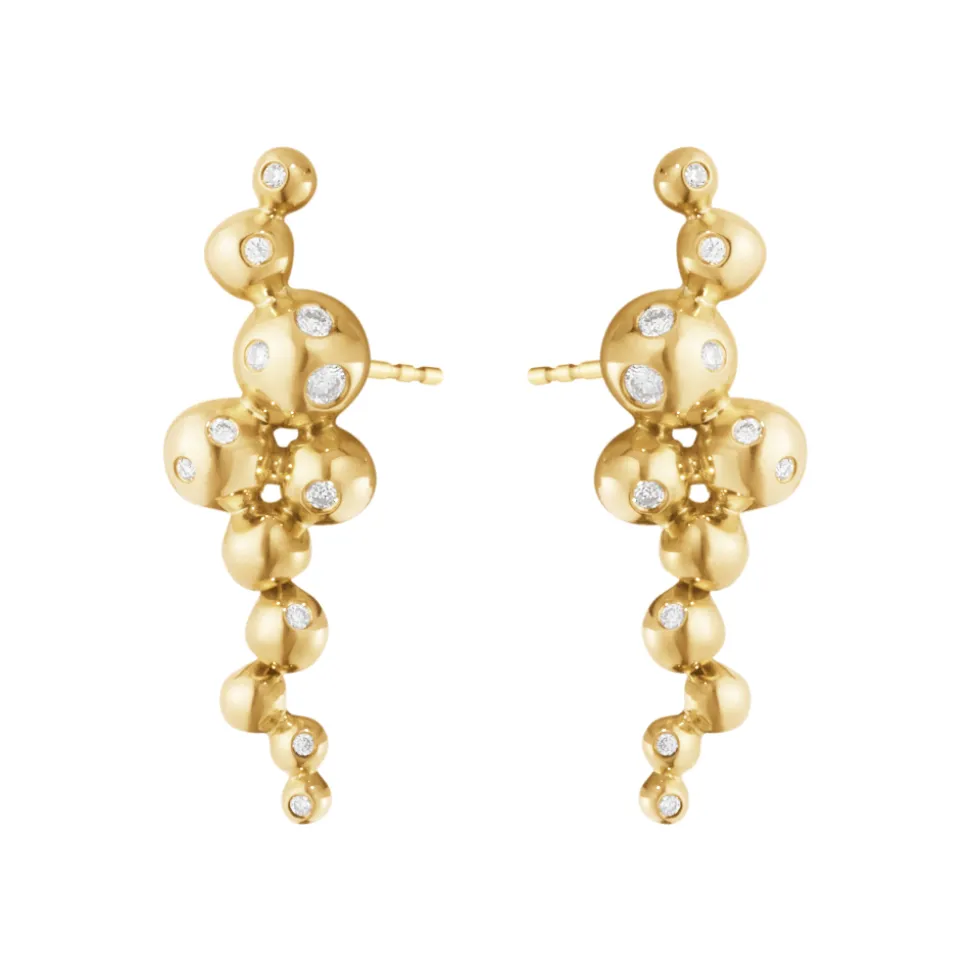 Georg Jensen – Moonlight Grapes ørepynt i 18k gult gull med diamanter