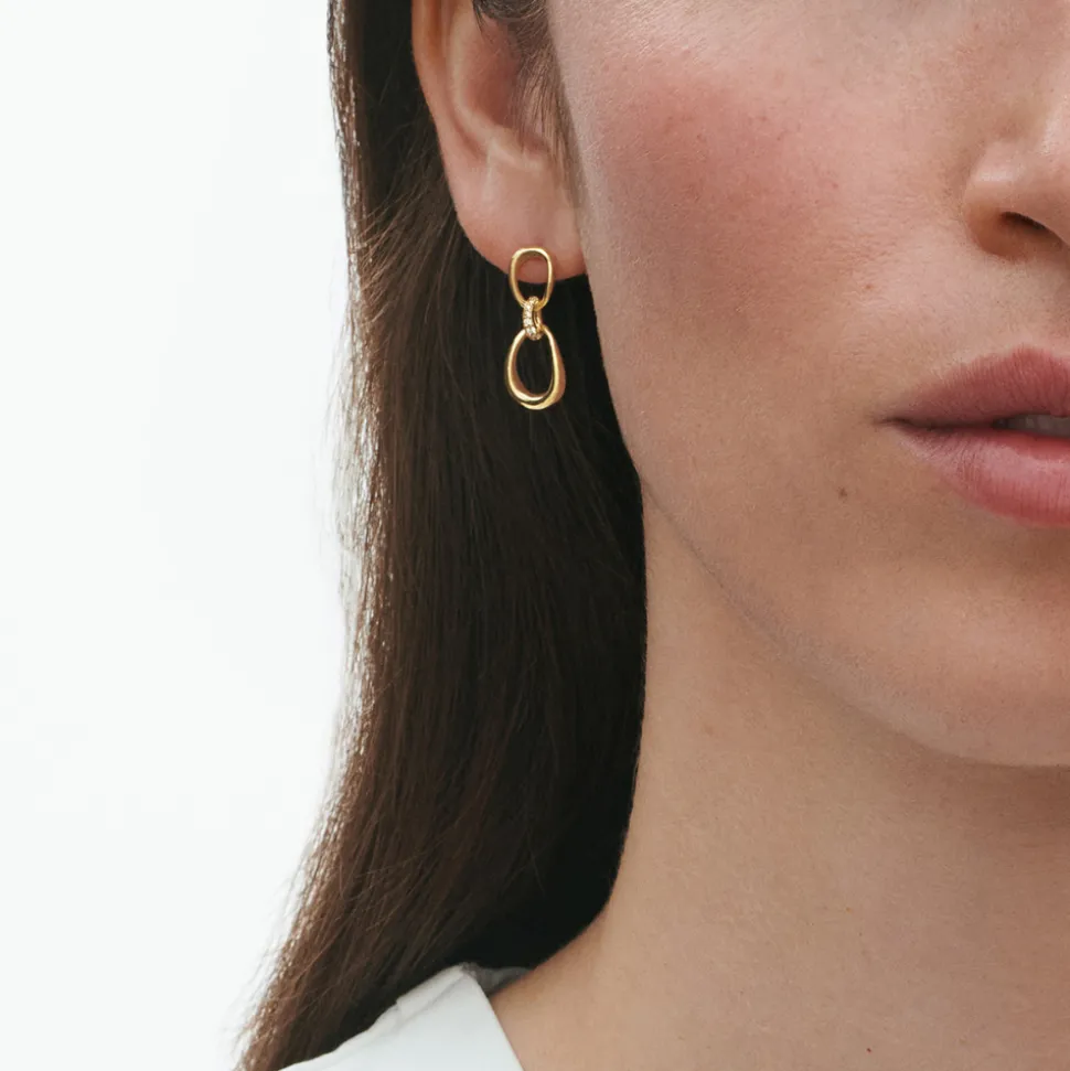 Georg Jensen – Offsping ørepynt i 18k gult gull med diamanter