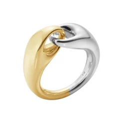 Georg Jensen – Reflect link ring i sølv og 18k gult gull – Stor