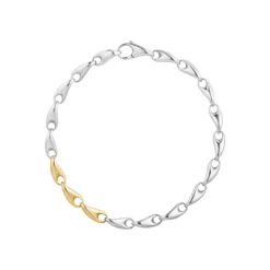 Georg Jensen – Reflect slim armlenke med gult gull detaljer