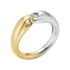 Georg Jensen – Reflect small link ring i sølv og gult gull
