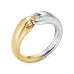 Georg Jensen – Reflect small link ring i sølv og gult gull