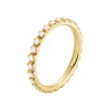 Georg Jensen – Signature collection diamantring i 18k gult gull – Bred Versjon