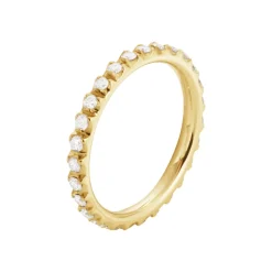 Georg Jensen – Signature collection diamantring i 18k gult gull – Bred Versjon