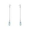 Georg Jensen Jewellery – Vivianna lang ørepynt i sølv med blå topas