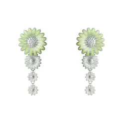 Georg Jensen X Stine Goya – Daisy ørepynt med blomster på rekke – Grønn