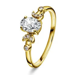 Glow by Gulldia – Cora ring i forgylt sølv med zrikonia