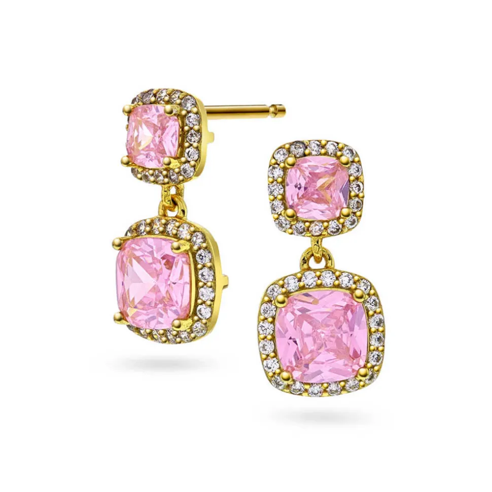 Glow by Gulldia – Macy ørepynt i forgylt sølv, rosa zirkonia