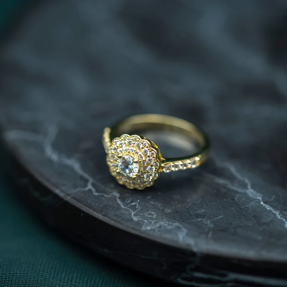 Glow by GullDia – Maud ring i forgylt sølv