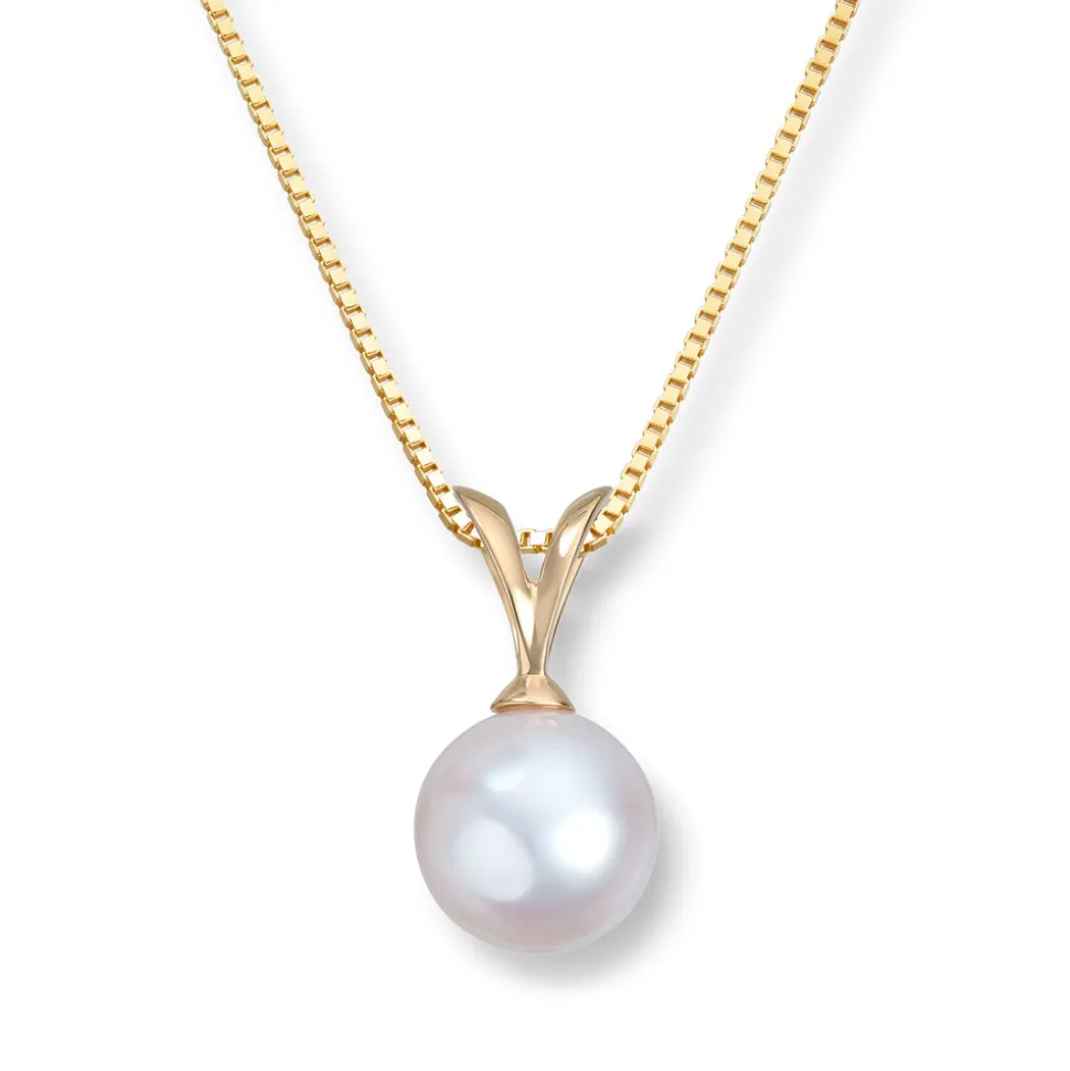 Gold by Frisenberg – Anheng i gult gull med akoya/kulturperle 8,5 – 9 mm